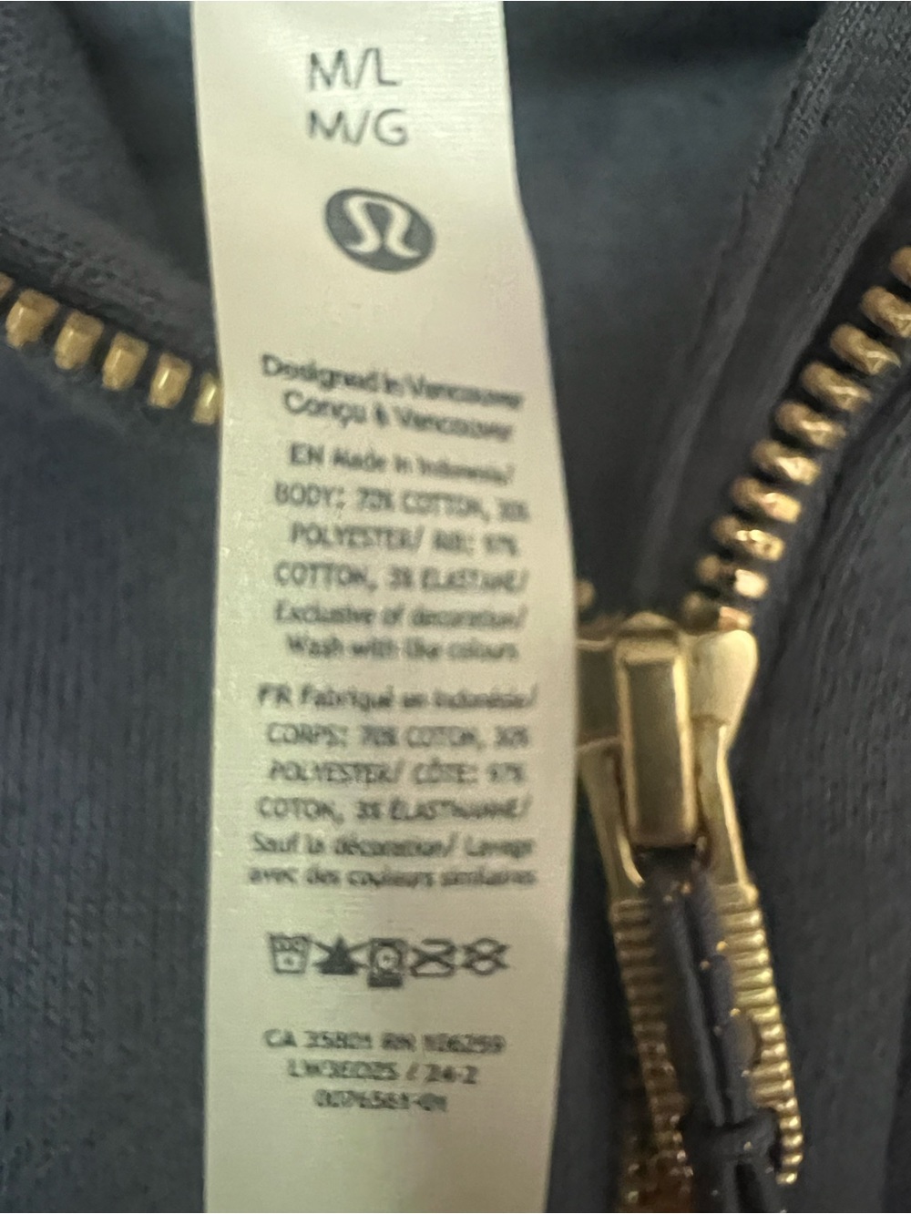 NWT Lululemon Scuba Oversized Full Zip Hoodie M/L Blue Funnel Neck Zip Up - Picture 3 of 5